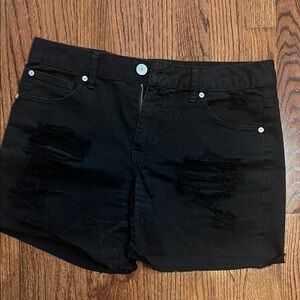 Black Distressed Women's Shorts